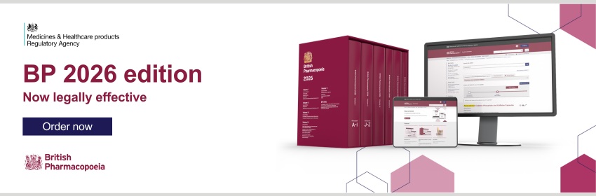 British Pharmacopoeia 2026 edition - Pre Order now. British Pharmacopoeia 2026 edition - Pre Order now.